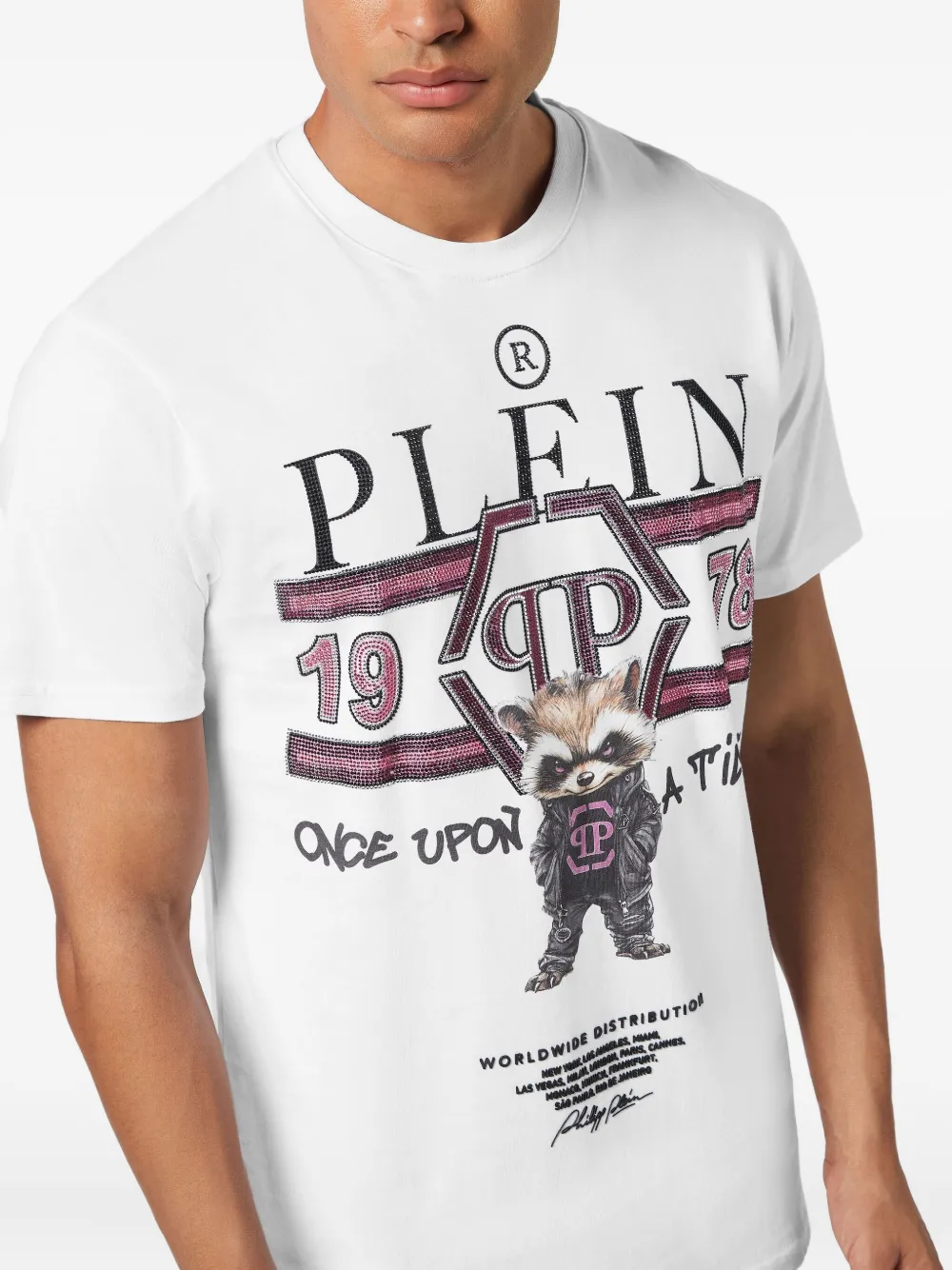 Philipp Plein T-shirt met ronde hals en print Wit