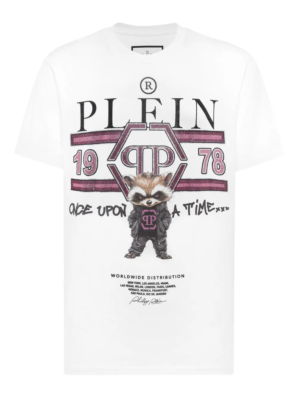 Philipp Plein raccoon-print round neck T-shirt | White | Image 1