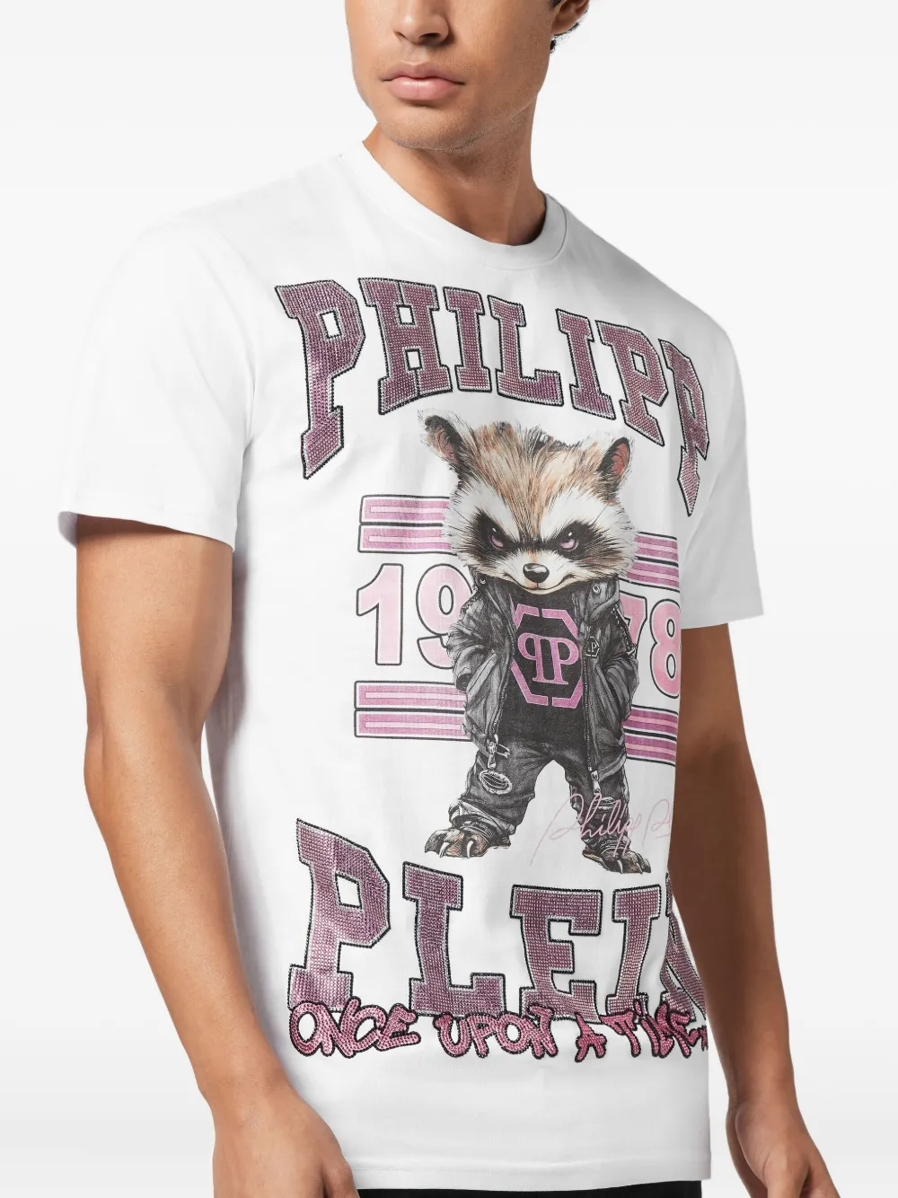 Philipp Plein T-shirt met stras en print Wit