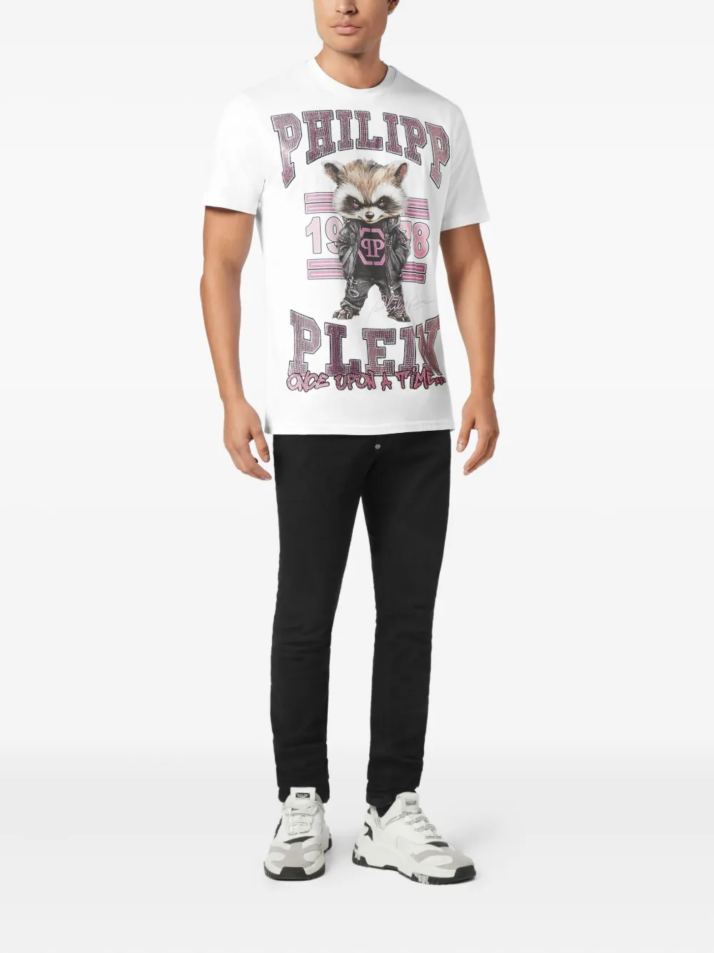 Philipp Plein T-shirt met stras en print - Wit