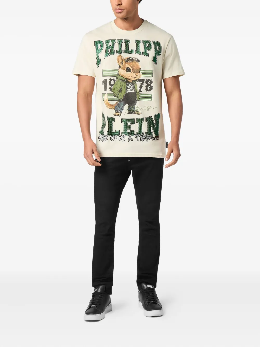 Philipp Plein T-shirt met ronde hals en eekhoornprint - Beige