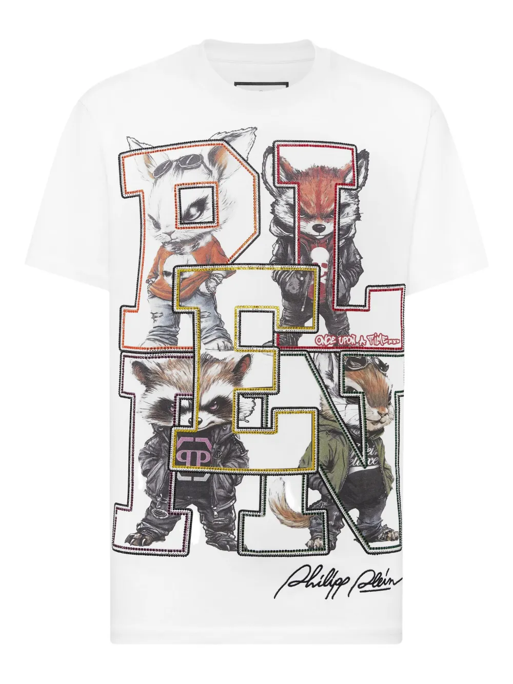 Philipp Plein playera College Animals Outline | blanco | Image 1