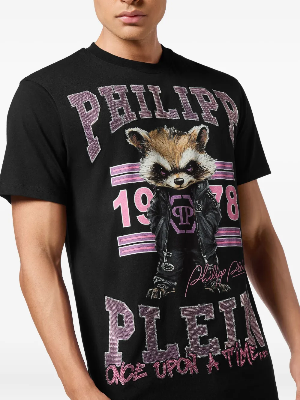 Philipp Plein T-shirt met ronde hals en print Zwart