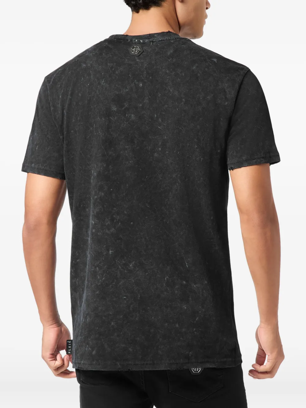 Philipp Plein Skull America T-shirt met wassing Zwart