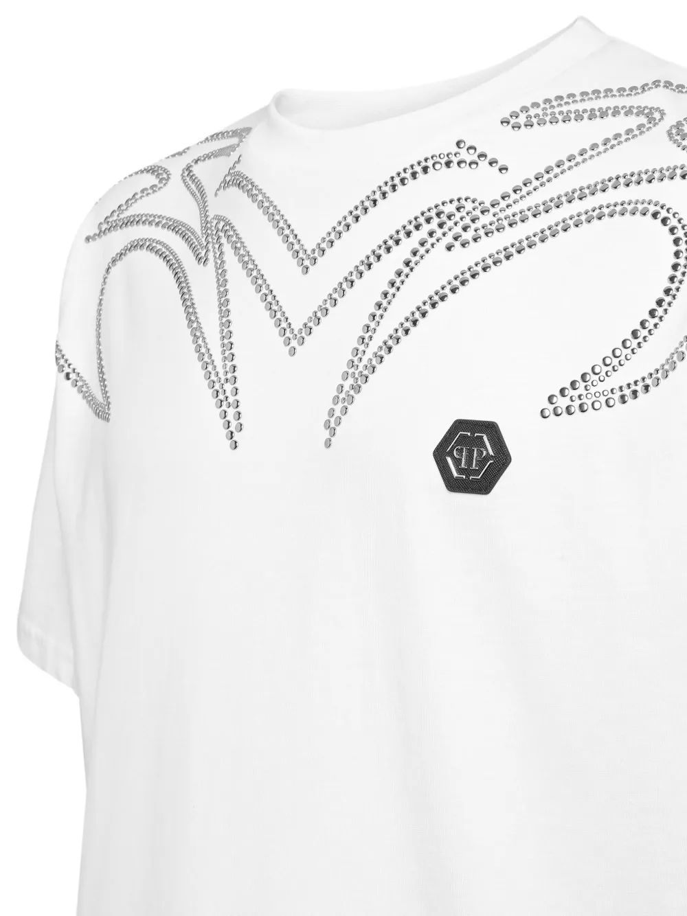 Philipp Plein T-shirt verfraaid met stras Wit