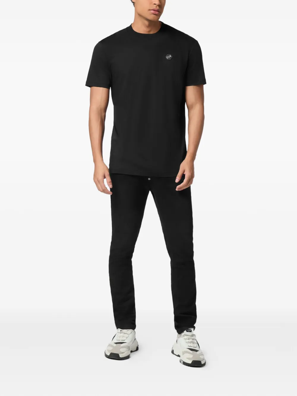 Philipp Plein T-shirt met logoplakkaat - Zwart