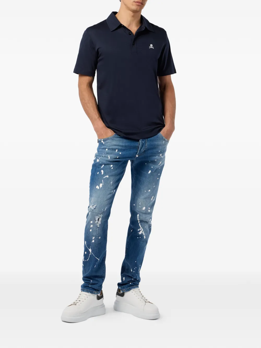 Philipp Plein logo polo shirt - Blauw