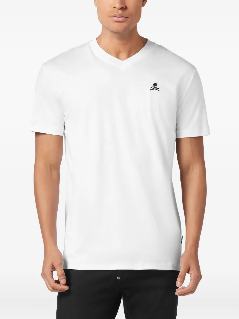 Philipp Plein T-shirt met geborduurde doodskop - Wit