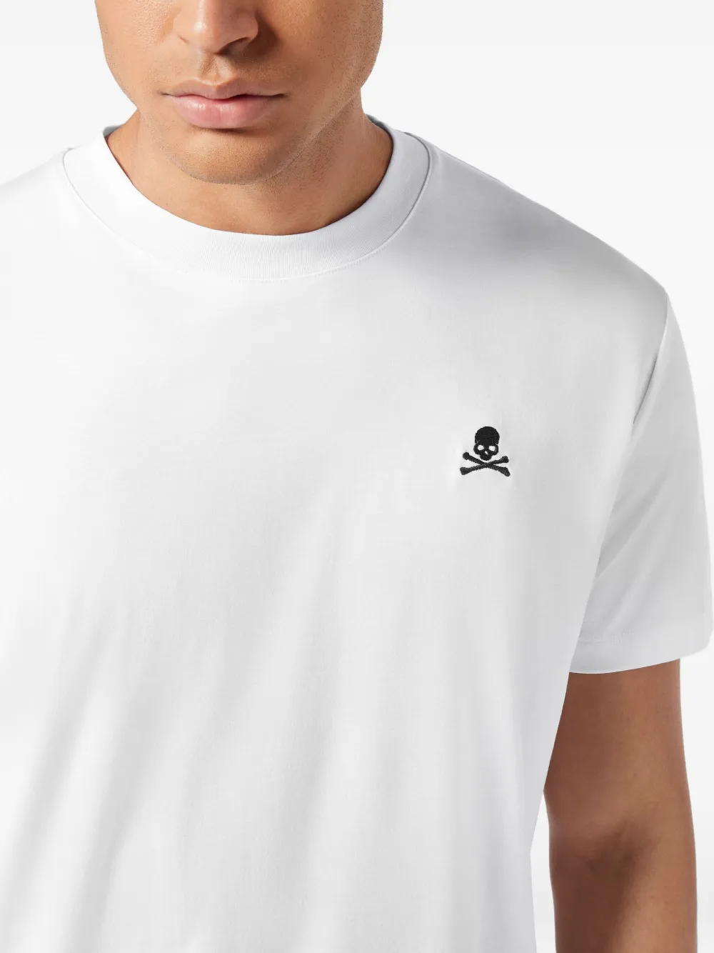 Philipp Plein T-shirt met geborduurde doodskop Wit
