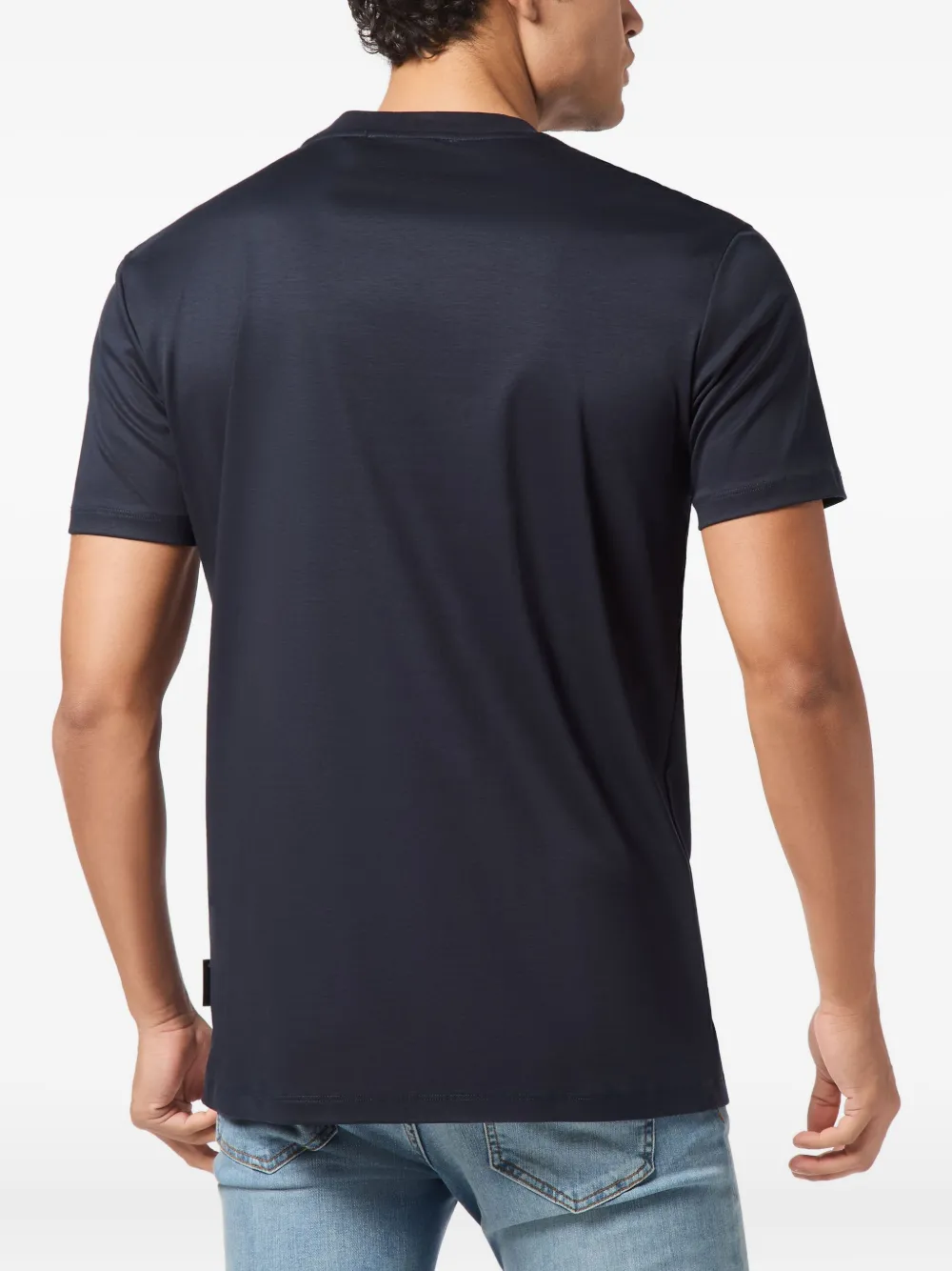 Philipp Plein T-shirt verfraaid met doodskop en ronde hals Blauw