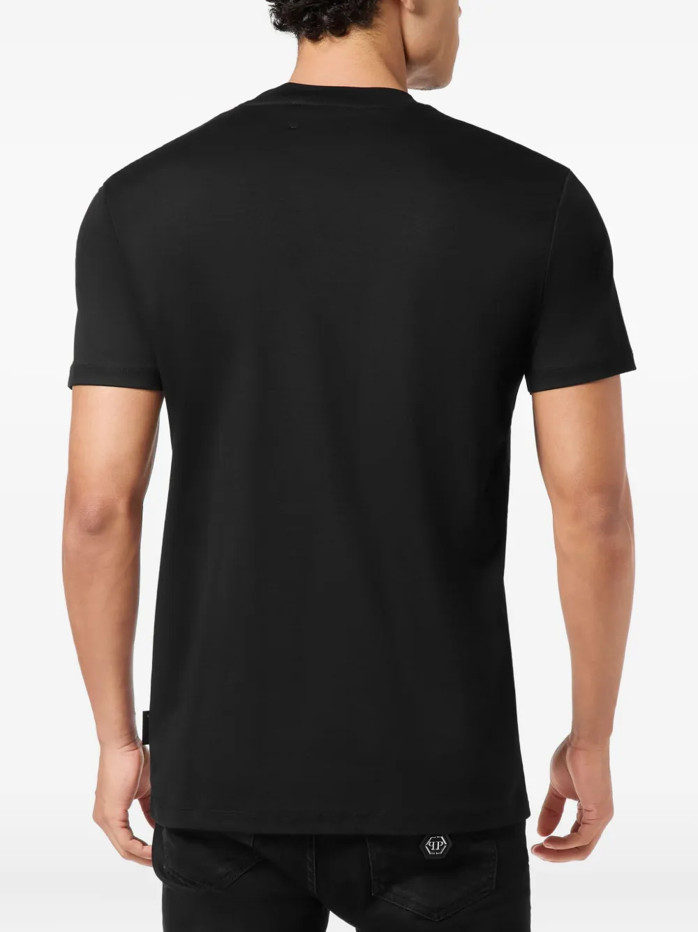 Philipp Plein T-shirt met geborduurde doodskop Zwart