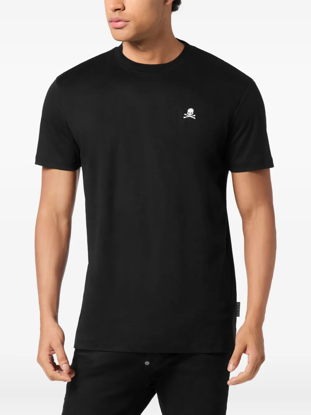 Philipp Plein T-shirt met geborduurde doodskop - Zwart