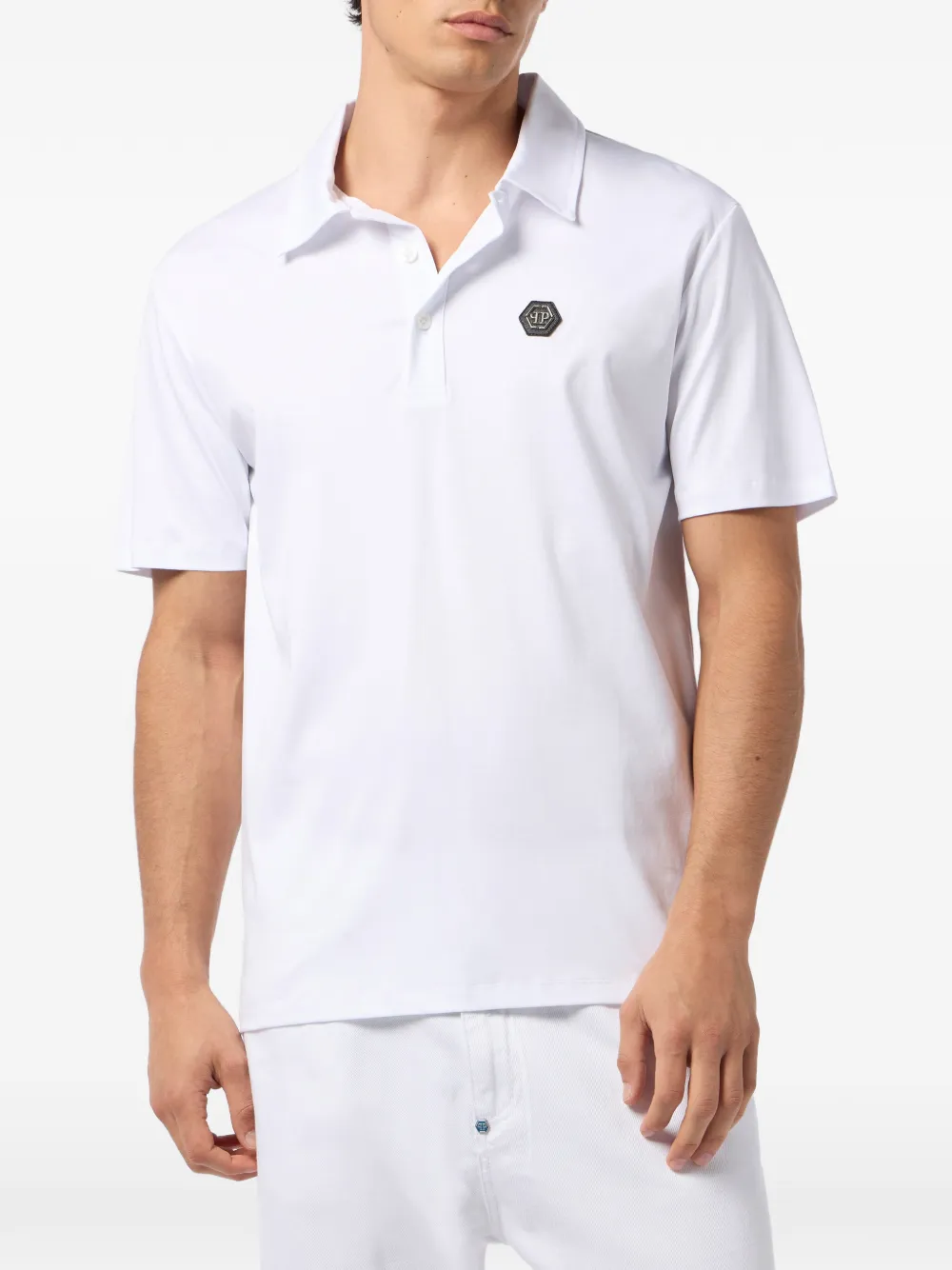 Philipp Plein Poloshirt met zeshoekig logo Wit