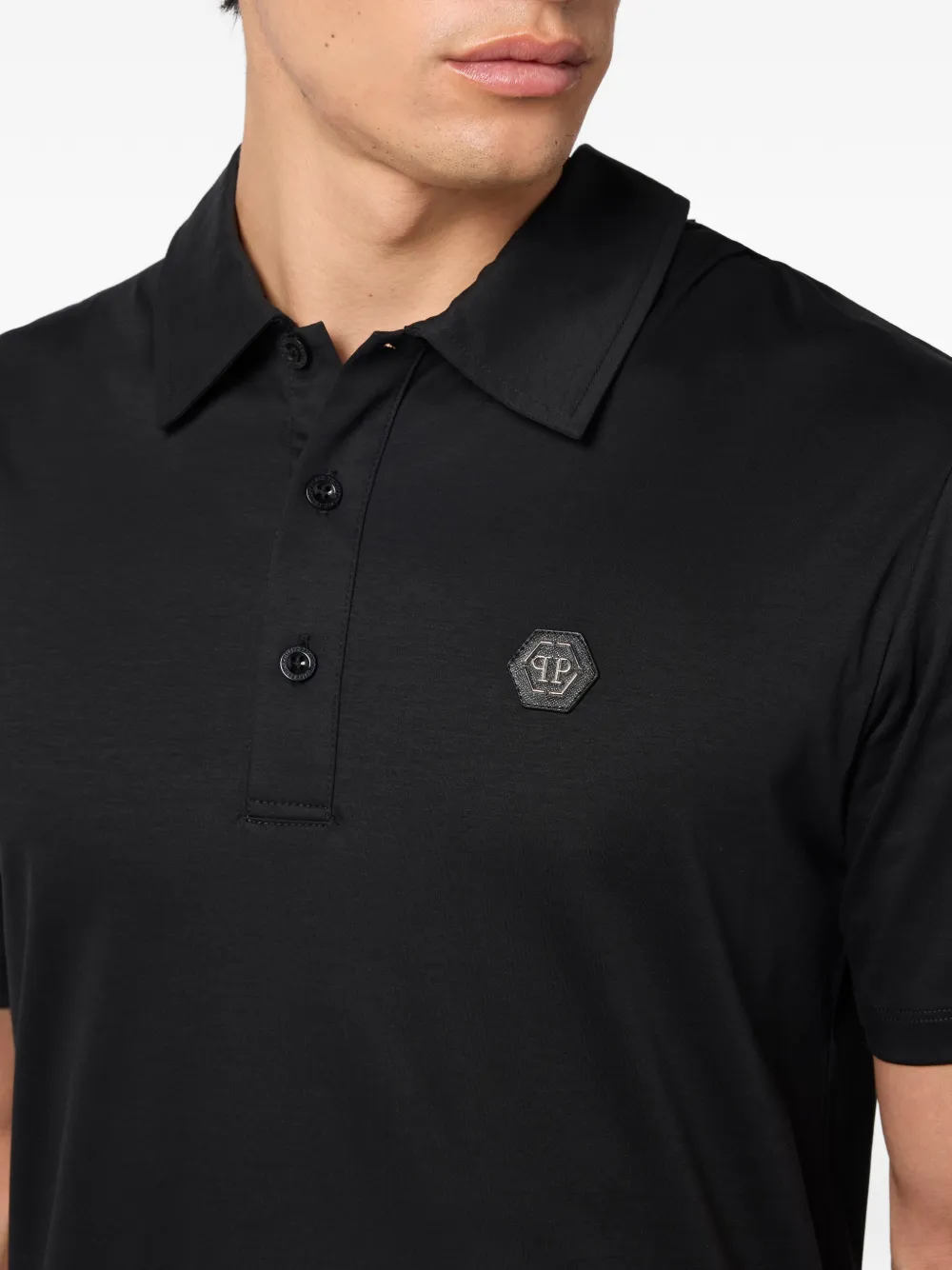 Philipp Plein Hexagon poloshirt Zwart