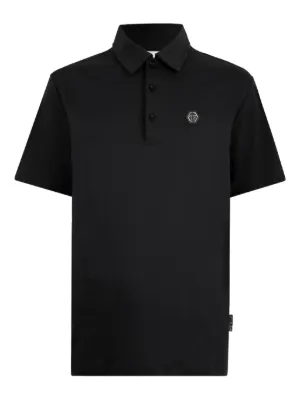 SAINT LAURENT ブラック ポロシャツ M Cassandre Polo Shirt in Piqué in Black | Saint Laurent | YSL EN-US