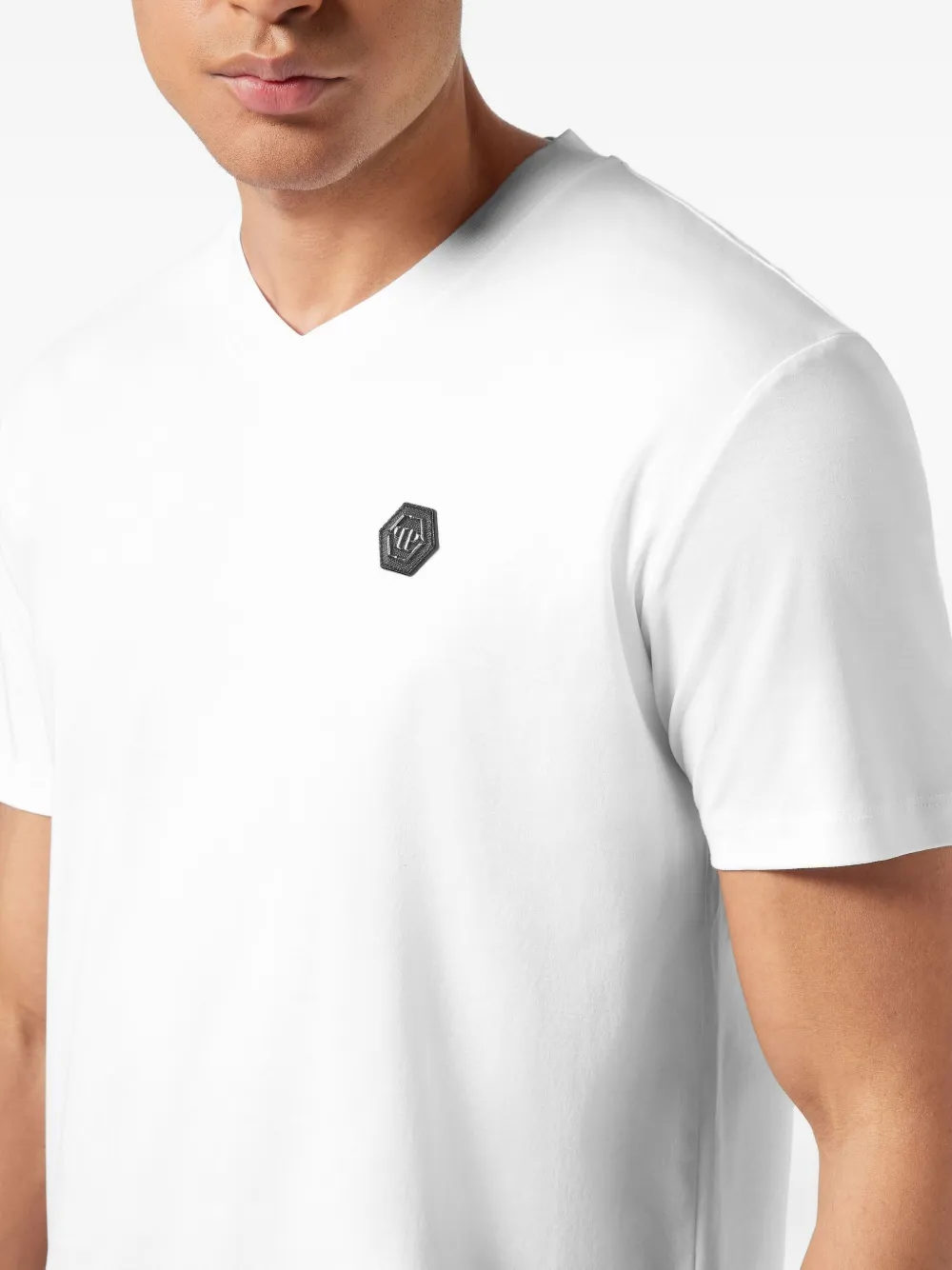 Philipp Plein T-shirt met V-hals Wit