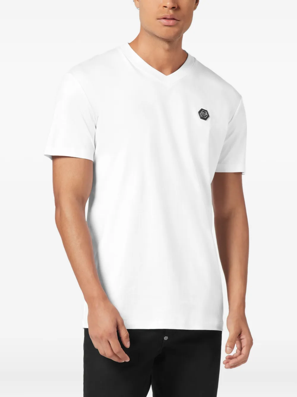 Philipp Plein T-shirt met V-hals - Wit
