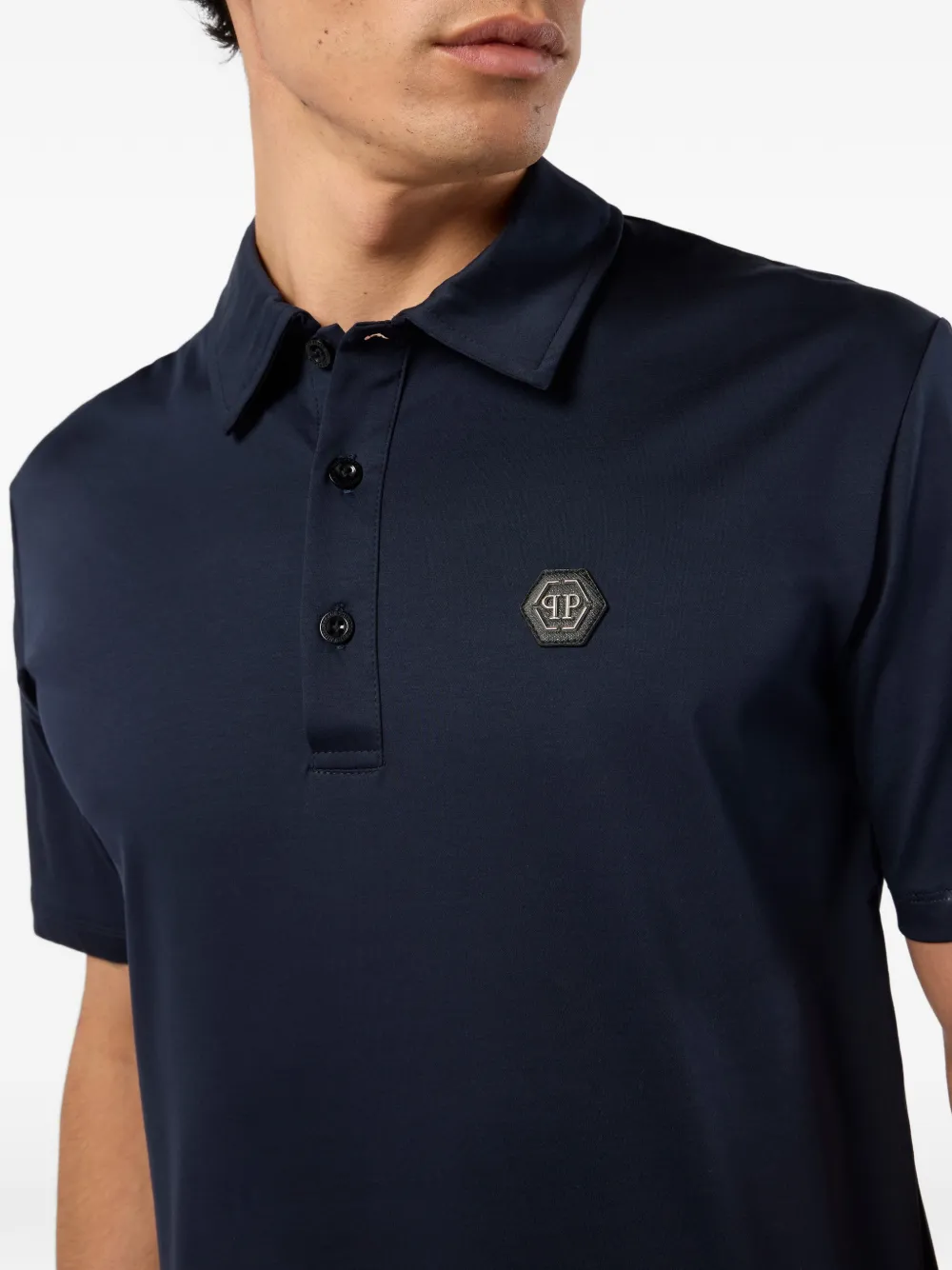 Philipp Plein Poloshirt met zeshoekig logo Blauw