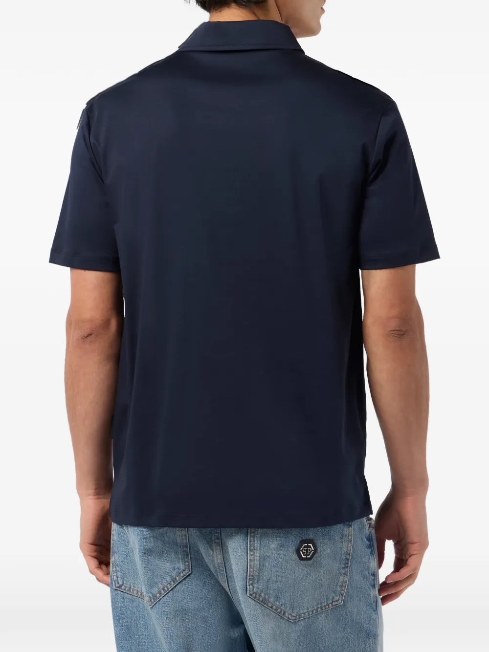 Philipp Plein Poloshirt met zeshoekig logo Blauw