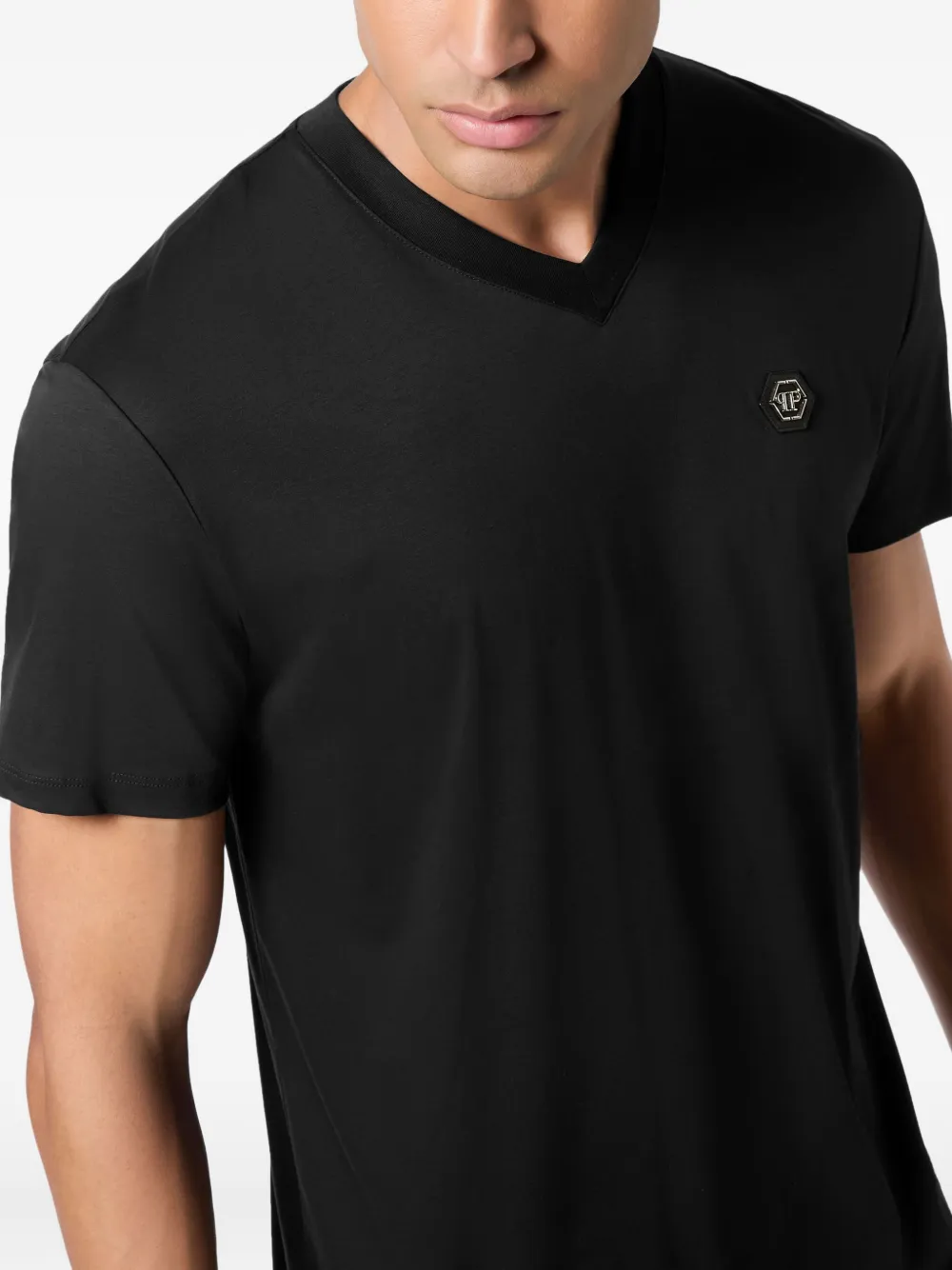 Philipp Plein T-shirt met V-hals Zwart