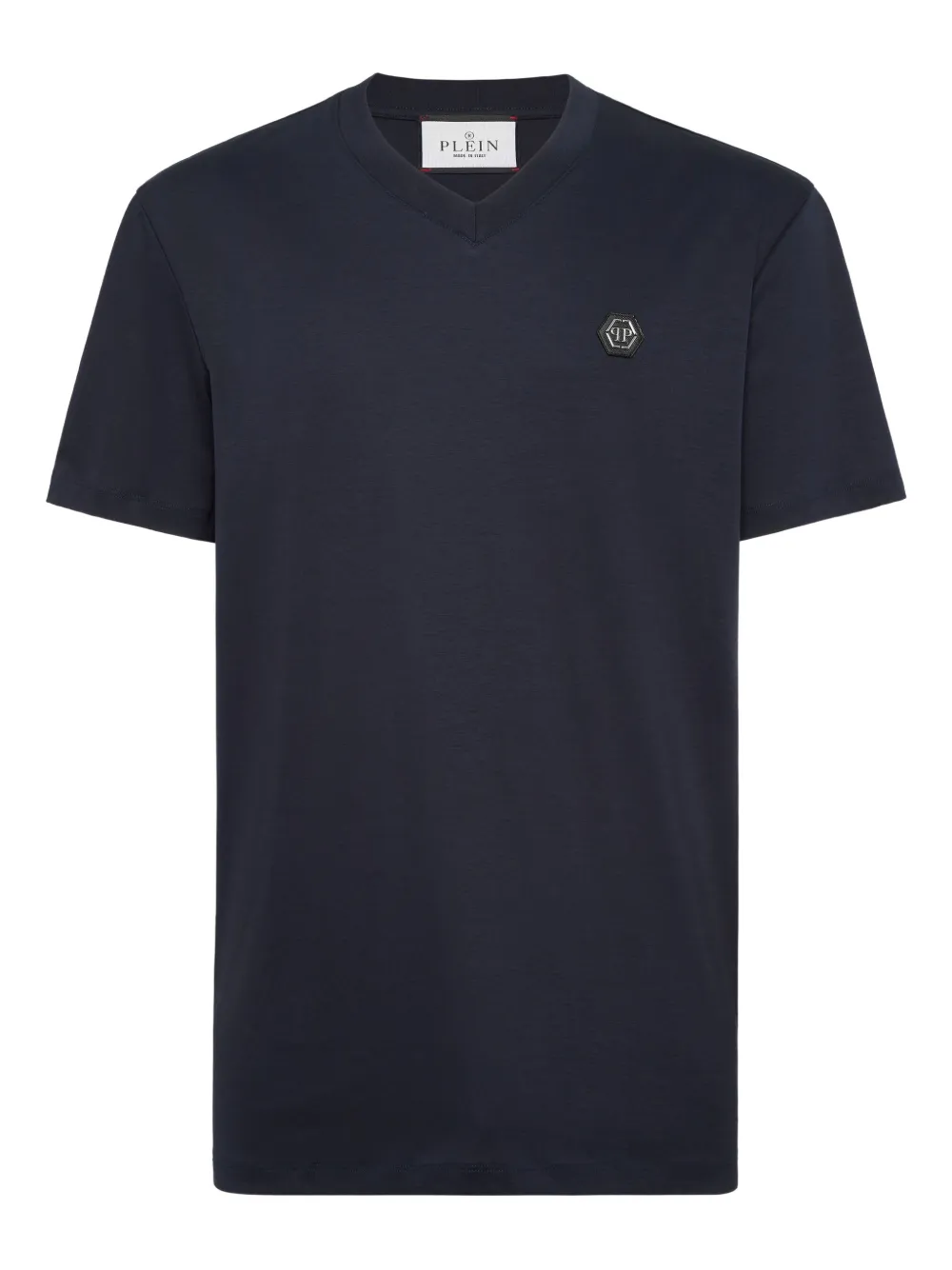 Philipp Plein logo-appliqué V-neck T-shirt | Blue | Image 1