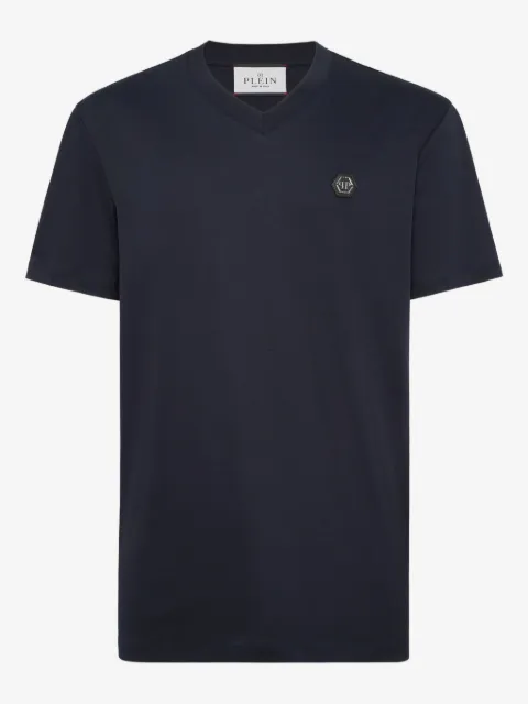 Philipp Plein logo-appliqué V-neck T-shirt