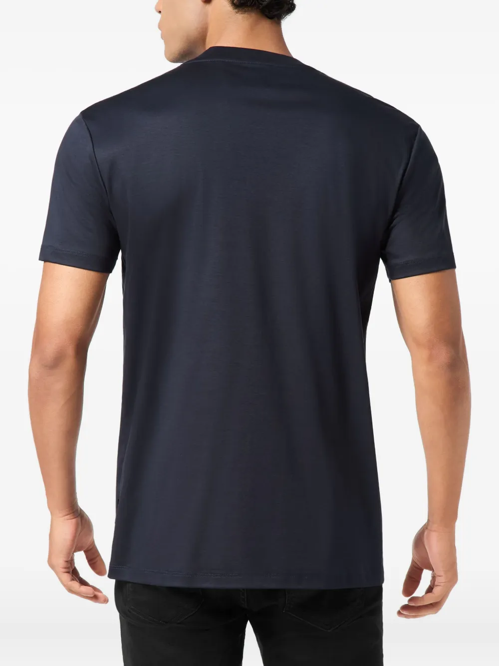 Philipp Plein T-shirt met logopatch en V-hals Blauw