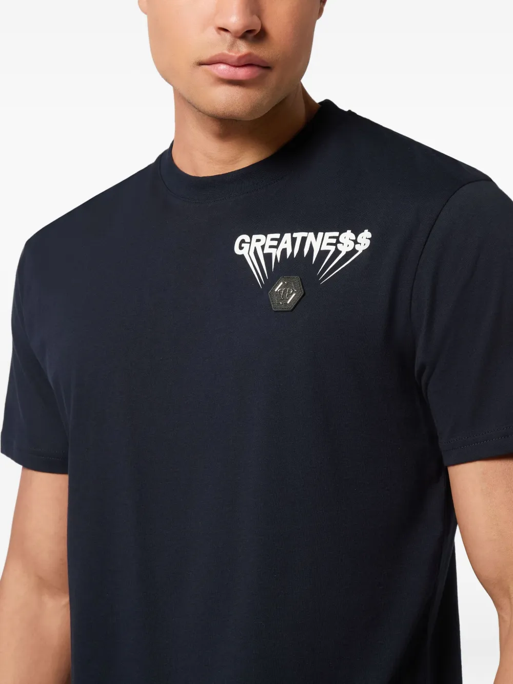 Philipp Plein T-shirt met logoplakkaat Blauw