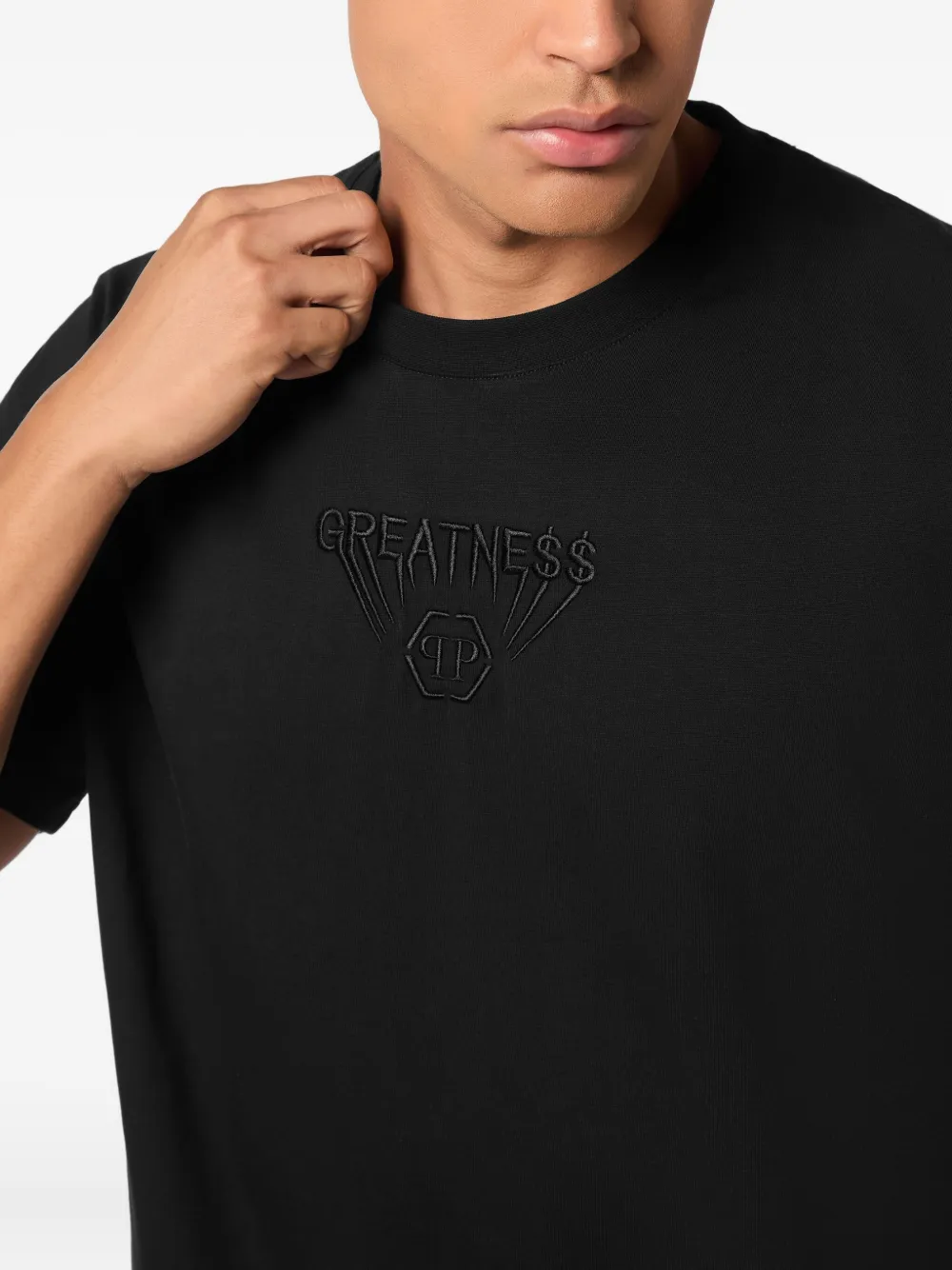Philipp Plein T-shirt met geborduurd logo Zwart