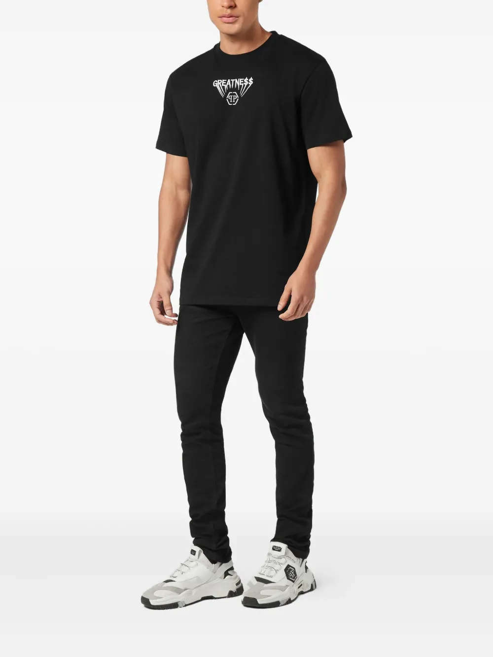 Philipp Plein T-shirt met geborduurd logo - Zwart