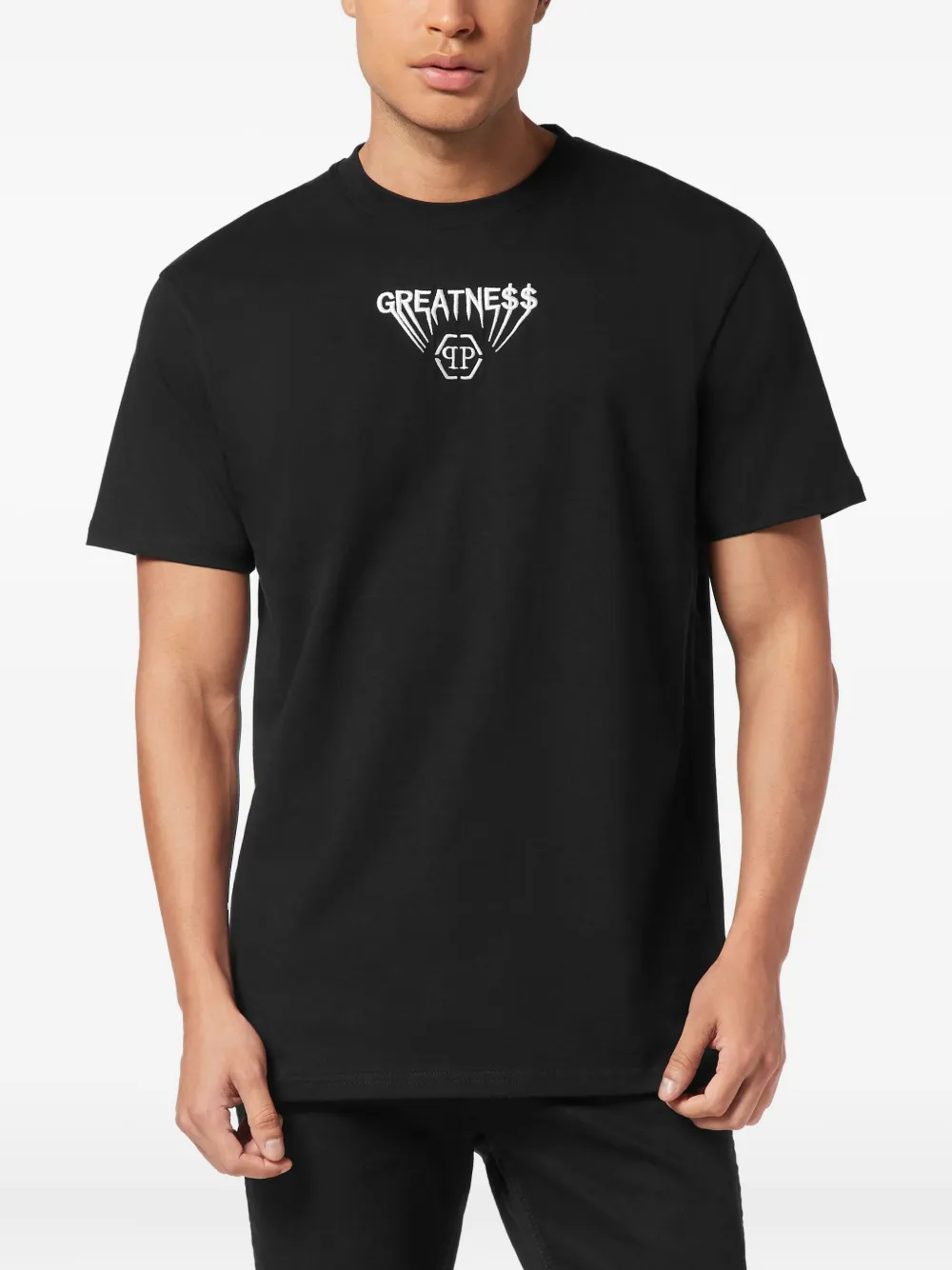 Philipp Plein T-shirt met geborduurd logo Zwart