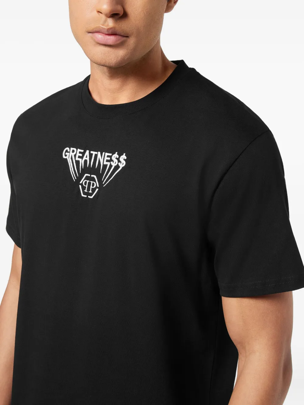 Philipp Plein T-shirt met geborduurd logo Zwart