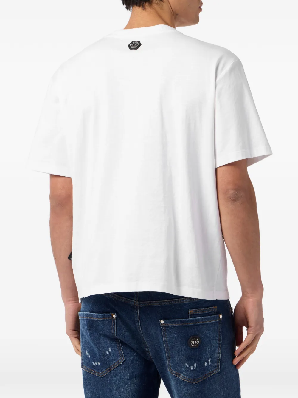 Philipp Plein Eagle T-shirt met ronde hals Wit