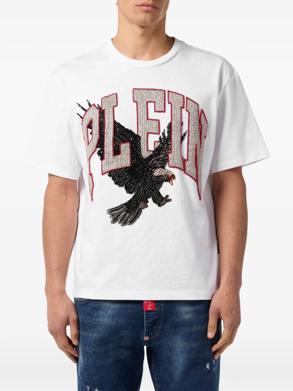 Philipp Plein Eagle T-shirt met ronde hals Wit
