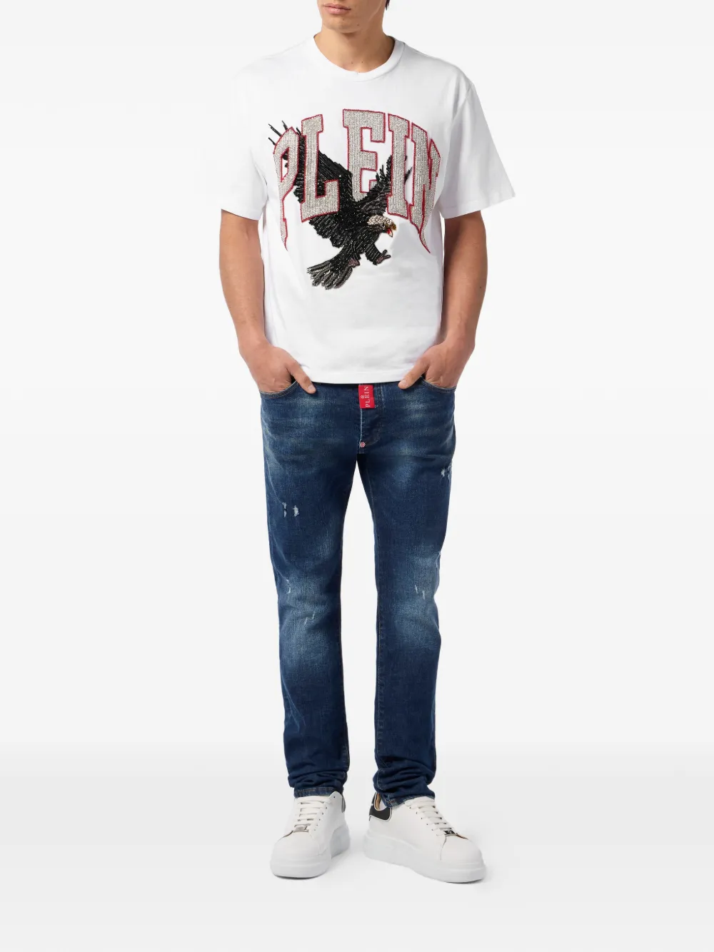 Philipp Plein Eagle T-shirt met ronde hals - Wit