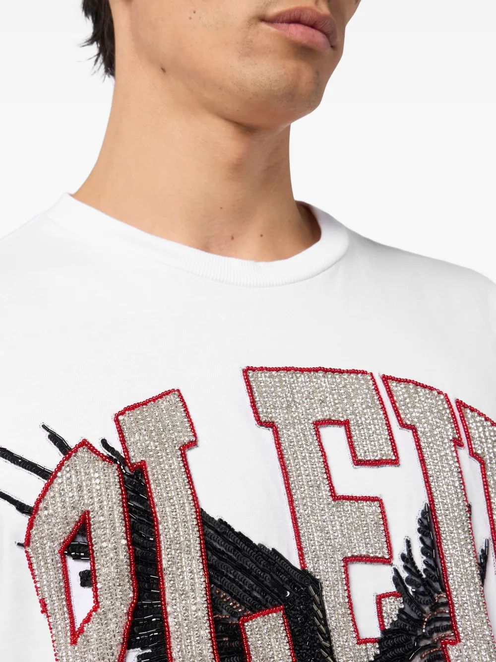 Philipp Plein Eagle T-shirt met ronde hals Wit