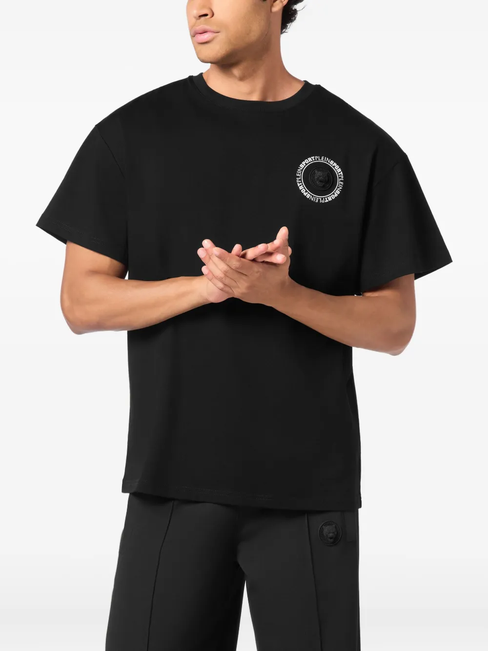 Plein Sport T-shirt met logoprint op de rug - Zwart