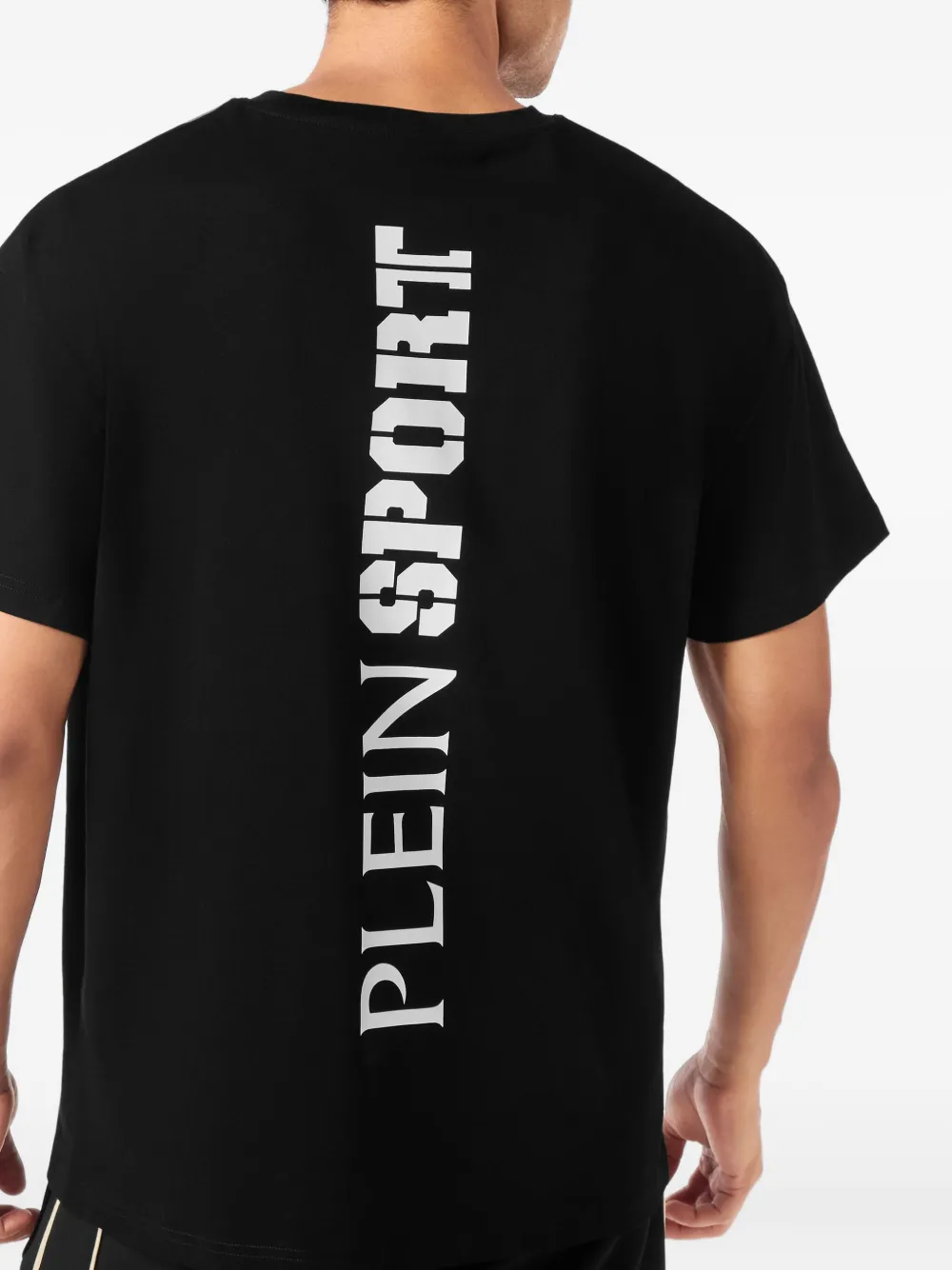 Plein Sport T-shirt met logoprint op de rug Zwart