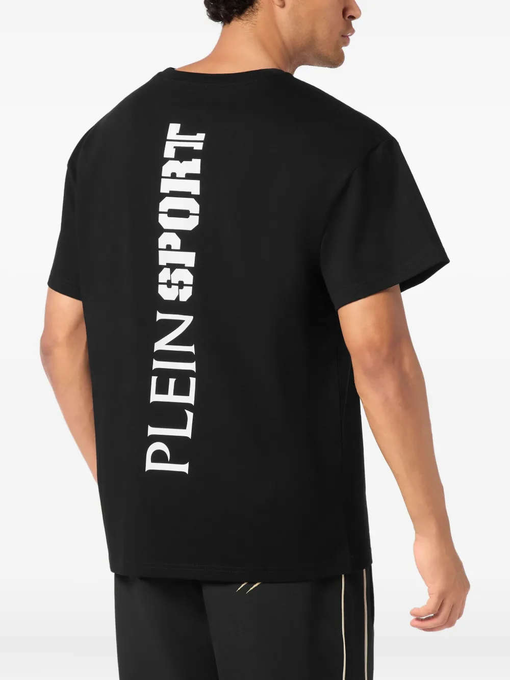 Plein Sport T-shirt met logoprint op de rug Zwart