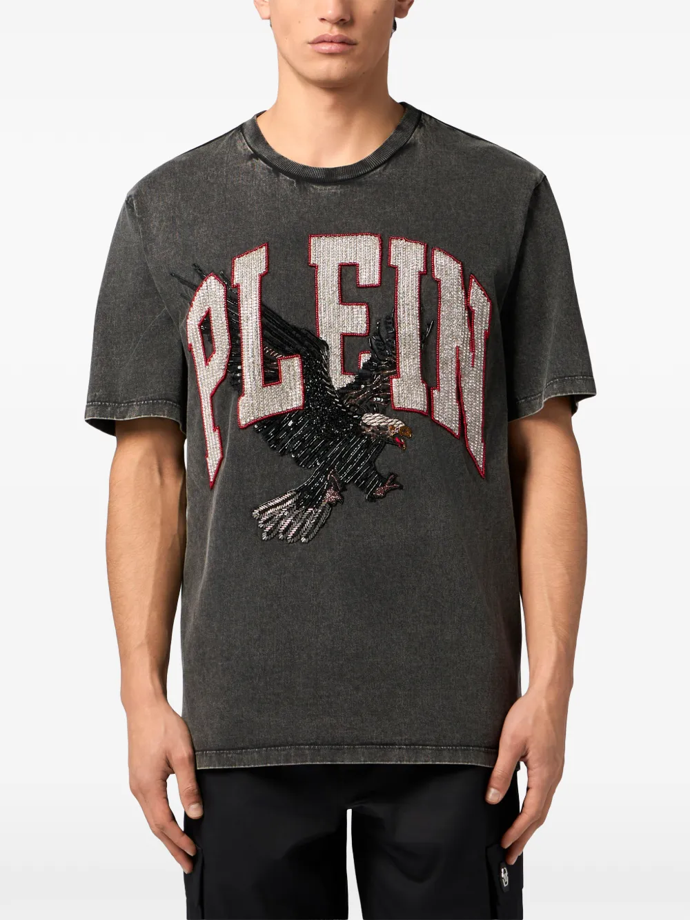 Philipp Plein Eagle T-shirt met ronde hals Grijs