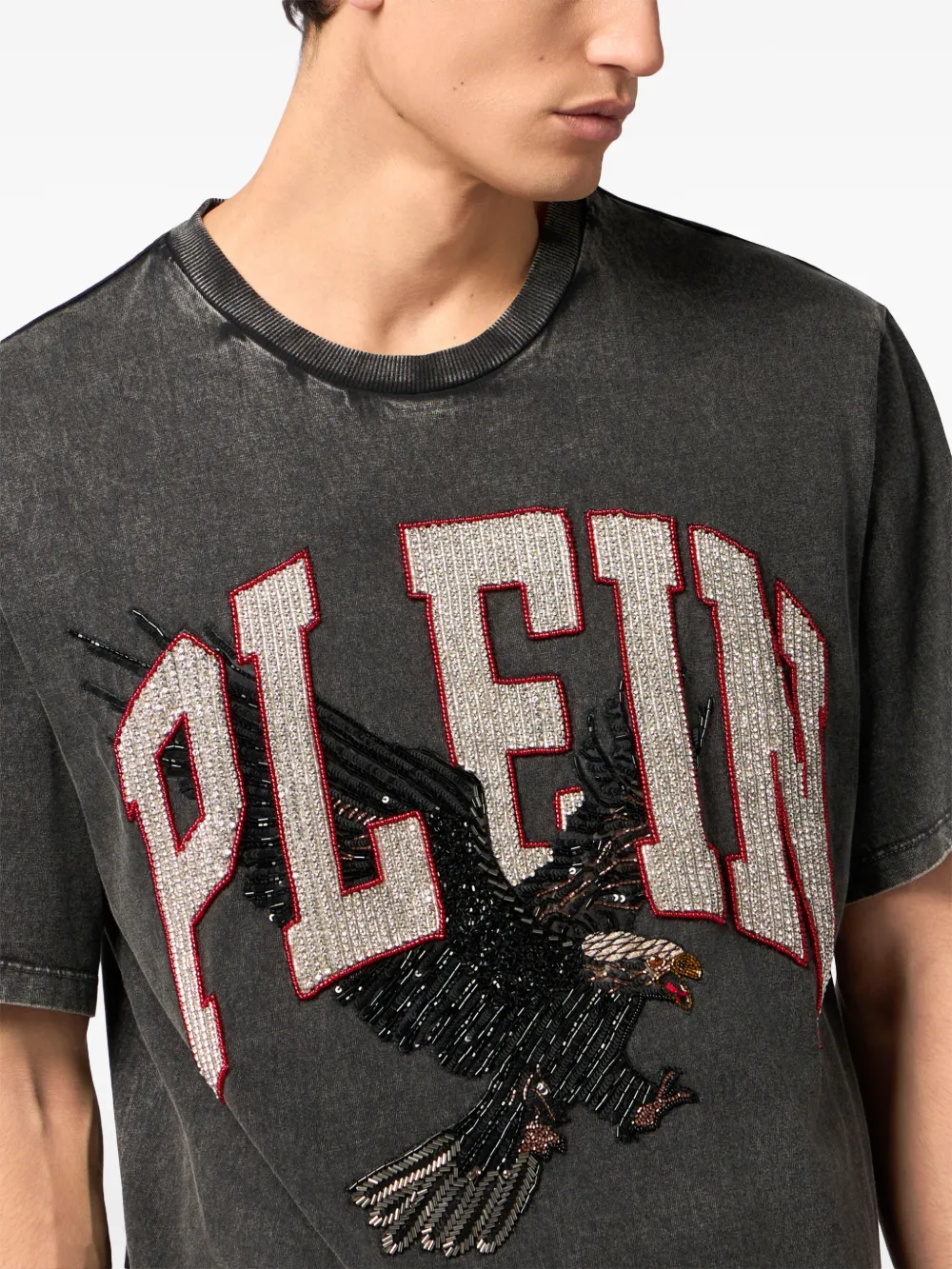 Philipp Plein Eagle T-shirt met ronde hals Grijs