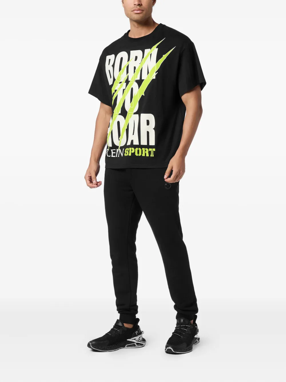 Plein Sport Roar T-shirt met klauwprint - Zwart