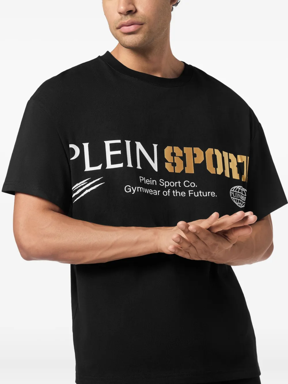 Plein Sport T-shirt met logoprint Zwart