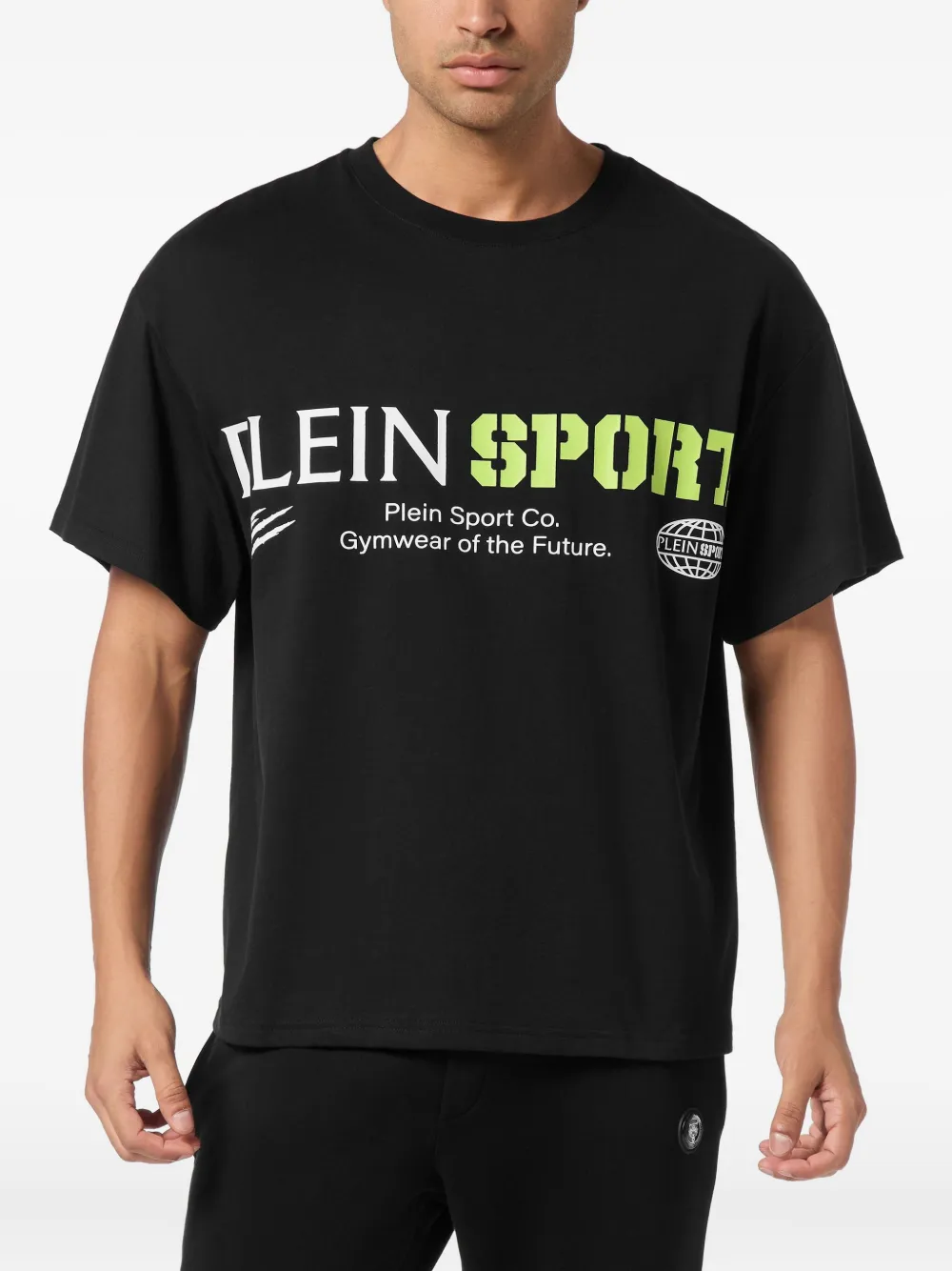 Plein Sport T-shirt met ronde hals en logoprint - Zwart
