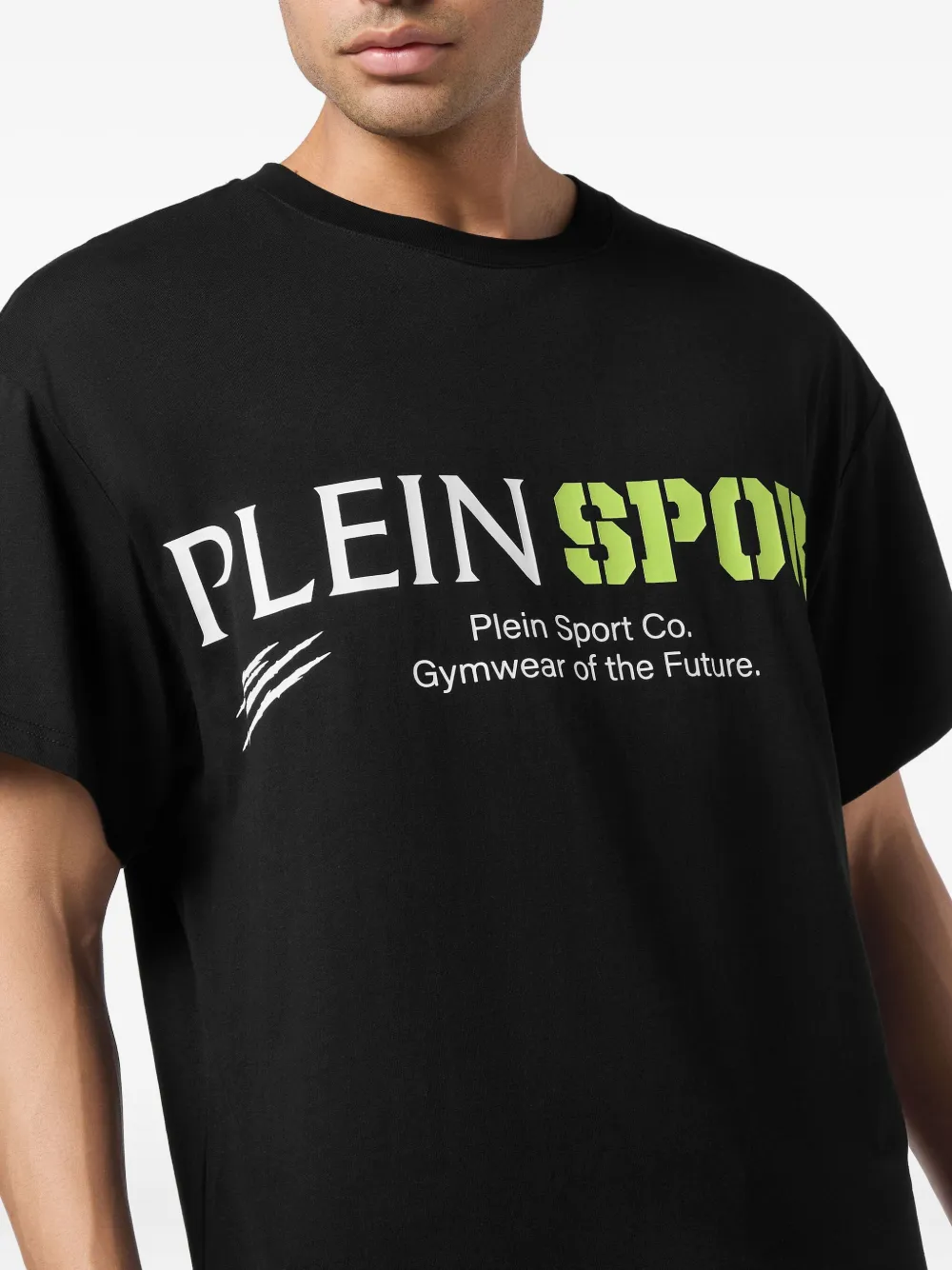Plein Sport T-shirt met ronde hals en logoprint Zwart