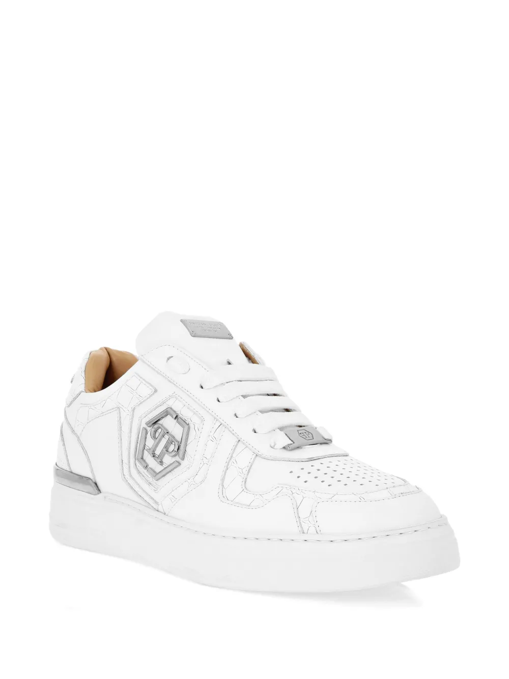 Philipp Plein crocodile-embossed logo trainers White