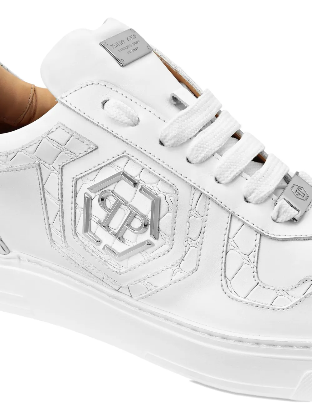 Philipp Plein crocodile-embossed logo trainers White