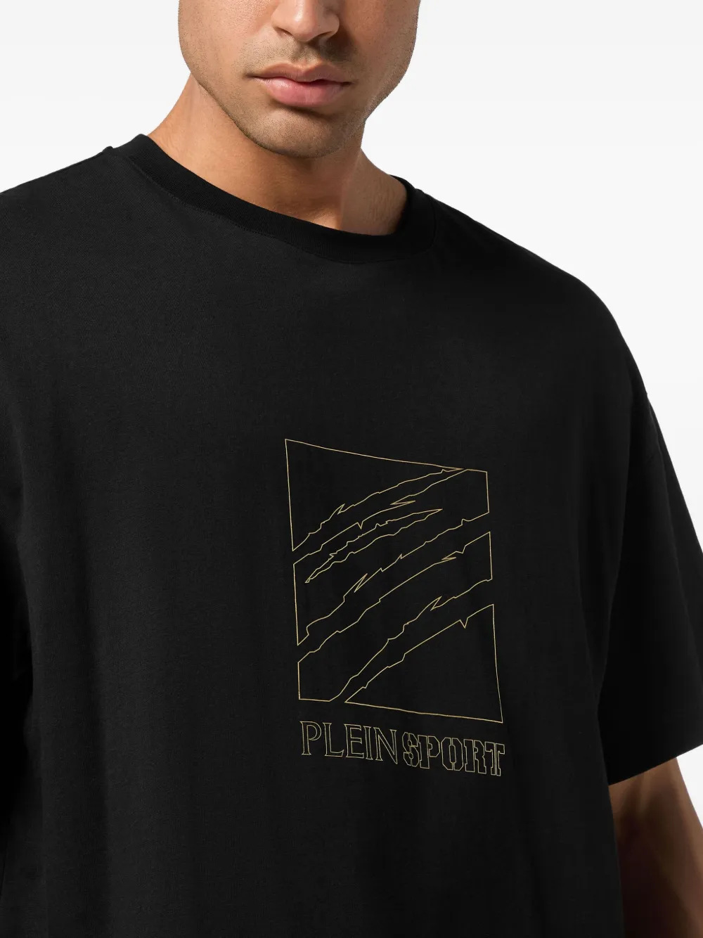 Plein Sport T-shirt met logo van krassen Zwart