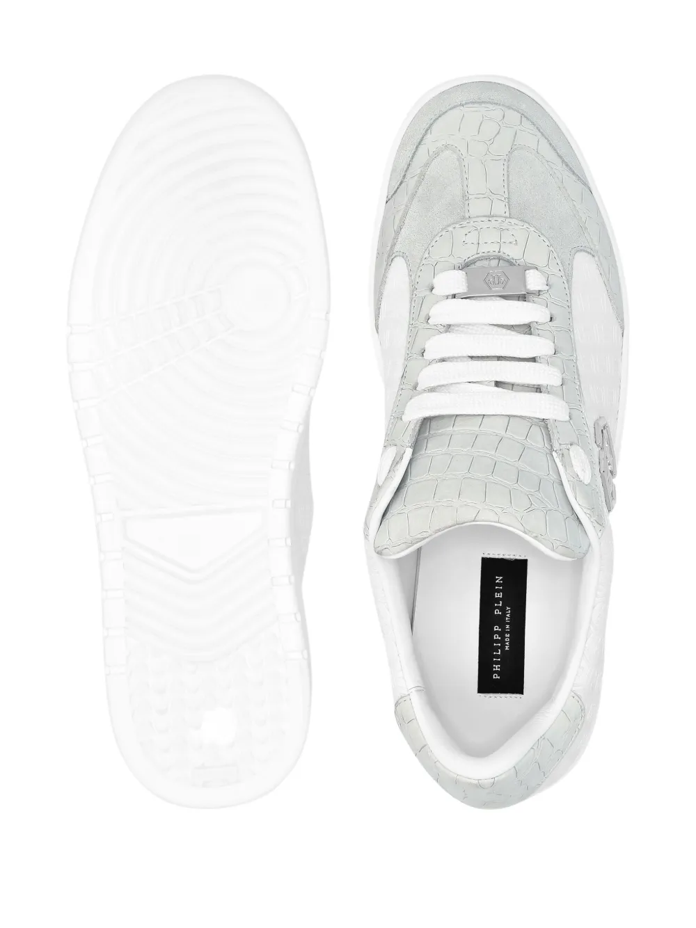 Philipp Plein Mixed Monogram crocodile-effect sneakers White
