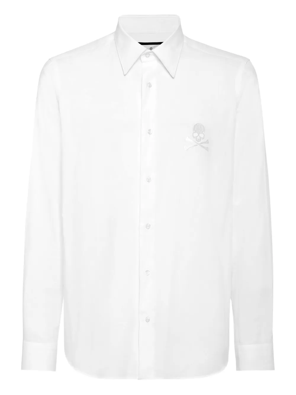 Philipp Plein skull-embroidered button-up shirt | White | Image 1